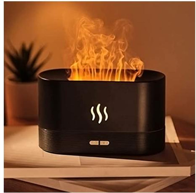 Flame Aromatherapy Essential Oil Diffuser & Humidifier—180Ml Cool Mist Desktop with Auto-Off Safety, Quiet for Home & Office