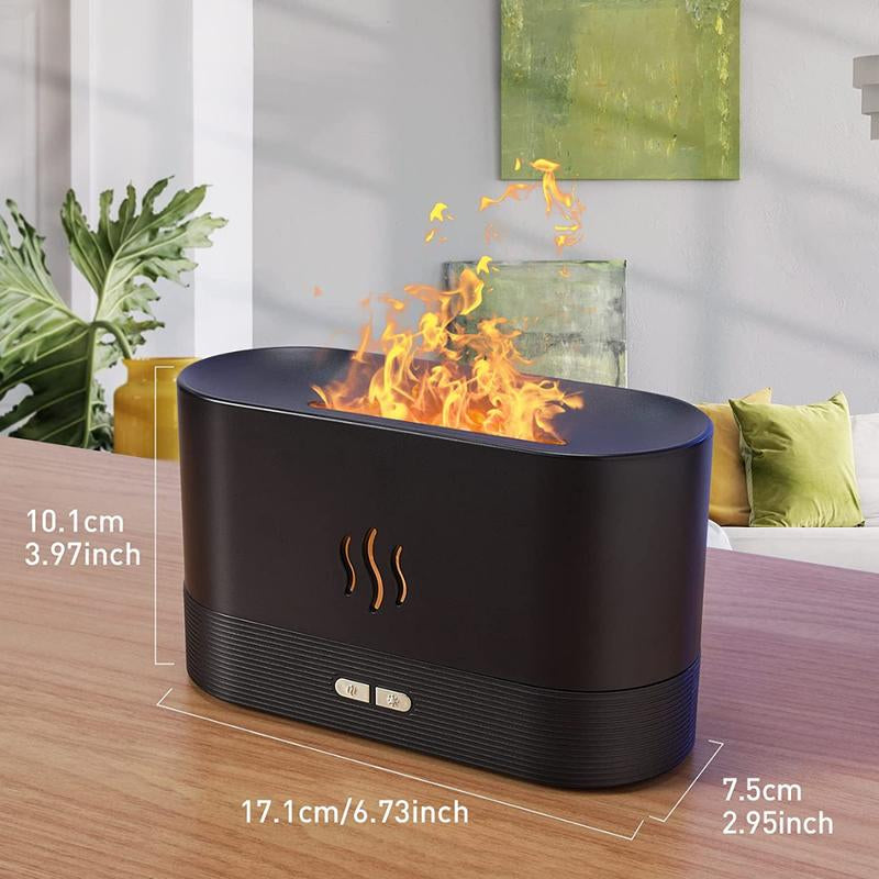 Flame Aromatherapy Essential Oil Diffuser & Humidifier—180Ml Cool Mist Desktop with Auto-Off Safety, Quiet for Home & Office